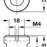 Ручка-кнопка 30мм без колец, никель матовый