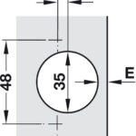 Петля Duomatic Standard, угол раскрытия 110⁰, 48/6, для накладной двери