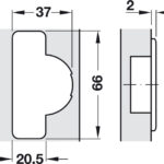 Петля Duomatic Push, угол раскрытия 110⁰, 52/5,5, для полунакладной двери