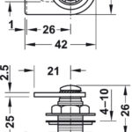 Замок SYMO рычажный для стеклянных дверей 4-10мм, никель матовый/B(C, E, H)