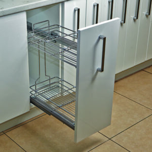 Бутылочница Hafele Cristal, 300 мм, 2 яруса, металлический пруток, направляющие в комплекте