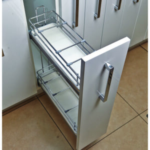 Бутылочница Hafele Elegance, 200 мм, 2 яруса, дно ДСП, направляющие в комплекте