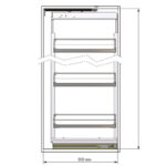 Комплект выдвижной колонны Hafele Brilliant, в базу 400 мм, высота 1600-2000 мм, 5 корзин, с рамой из нержавеющей стали, покрытие Anti-Slip