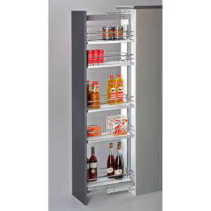 Комплект выдвижной колонны Hafele Brilliant, в базу 400 мм, высота 1900-2300 мм, 6 корзин, с рамой из нержавеющей стали, покрытие Anti-Slip