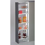 Комплект выдвижной колонны Hafele Brilliant, в базу 450 мм, высота 1900-2300 мм, 6 корзин, с рамой из нержавеющей стали, покрытие Anti-Slip