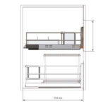 Выдвижная корзина Hafele Brilliant под мойку, в базу 800 мм, рама из нержавеющей стали, крепление к фасаду, покрытие Anti-Slip, направляющие в комплекте