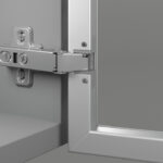 Петля Полу накладная Häfele Metalla 310, 110 град. 48/6, для алюминиевых дверей, никель, быстый монтаж, с амортизатором, с эксцентриком