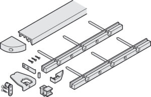 Нижняя направляющая для фурнитуры HÄFELE Hawa Folding Concepta III 20/25, (Опция)