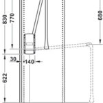 Гардеробный лифт HÄFELE 2004 с регулируемой рамой 770-1200мм, нагрузка 10 кг, коричневый / коричневый