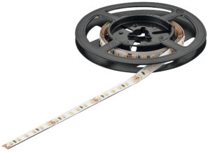 Светодиодная лента Häfele Loox5 Eco LED 3074 24 В, 8 мм, 2-контактная (монохромная), 120 светодиодов/м, 9,6 Вт/м, IP20, 5 м, Standard