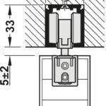 Комплект фурнитуры для раздвижных дверей Häfele Slido D-Line11 50I, крепление закладное, вес дверного полотна до 50 кг