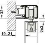 Комплект фурнитуры для раздвижных дверей Häfele Slido D-Line11 80I, крепление закладное, вес дверного полотна до 80 кг