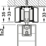 Комплект фурнитуры для раздвижных дверей Häfele Slido D-Line11 120I, крепление закладное, вес дверного полотна до 120 кг