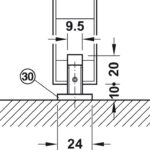 Комплект фурнитуры для раздвижных дверей Häfele Slido D-Line11 120I, крепление закладное, вес дверного полотна до 120 кг