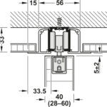 Комплект фурнитуры для раздвижных дверей Häfele Slido D-Line11 120I, крепление закладное, вес дверного полотна до 120 кг