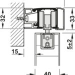 Комплект фурнитуры для раздвижных дверей Häfele Slido D-Line11 120I, крепление закладное, вес дверного полотна до 120 кг