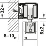 Комплект фурнитуры для раздвижных дверей Häfele Slido D-Line11 120I, крепление закладное, вес дверного полотна до 120 кг